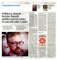 Política y ciencia ficción: Baradit publica novela sobre el caso del cabo Valdés  [artículo] Rodrigo Alvarado