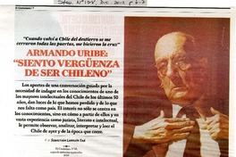 Armanso Uribe: "Siento vergúenza de ser chileno"  [artículo] Sebastián Larraín Saá
