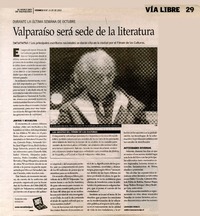 Valparaíso será sede de la literatura.  [artículo] Leonardo Robles.