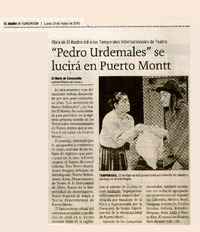 "Pedro Urdemales" se lucirá en Puerto Montt.  [artículo]