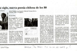 Fin de siglo, nueva poesía chilena de los 80  [artículo] Ana Montrois Guaje.