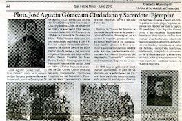 Pbro. José Agustín Gómez un ciudadano y sacerdote ejemplar.  [artículo]