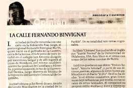 La calle Fernando Binvignat  [artículo] Lincoyán Rojas Peñaranda.