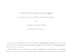 Ausencia de Jaime Eyzaguirre  [artículo] Armando de Ramón Folch.