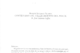 Centenario del fallecimiento del poeta  [artículo] Roque Esteban Scarpa.