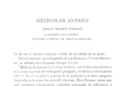 Médicos de antaño  [artículo] Ignacio González Ginouvés.