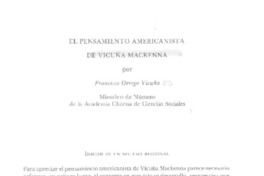 El pensamiento americanista de Vicuña Mackenna  [artículo] Francisco Orrego Vicuña.