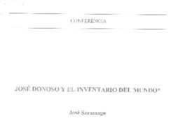 José Donoso y el inventario del mundo  [artículo] José Saramago.