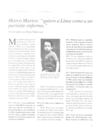 "Quiero a Lima como a un pariente enfermo" (entrevista)  [artículo]