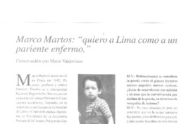 "Quiero a Lima como a un pariente enfermo" (entrevista)  [artículo]