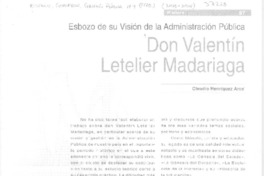 Don Valentín Letelier Madariaga  [artículo] Claudio Henríquez Arce.