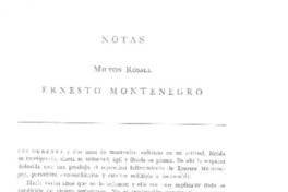 Ernesto Montenegro  [artículo] Milton Rossel.