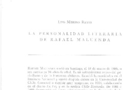 La personalidad literaria de Rafael Maluenda  [artículo] Luis Merino Reyes.