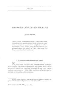 Neruda: sus críticos y sus biógrafos  [artículo] Nicolás Salerno.