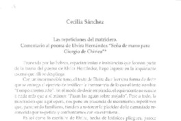 Las repeticiones del matricero  [artículo] Cecilia Sánchez.