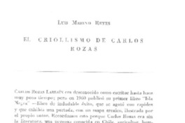 El criollismo de Carlos Rozas  [artículo] Luis Merino Reyes.