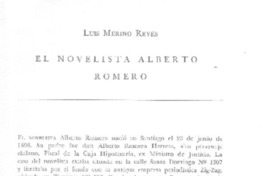 El novelista Alberto Romero  [artículo] Luis Merino Reyes.