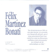 Félix Martínez Bonati (entrevista)  [artículo] Iván Carrasco.