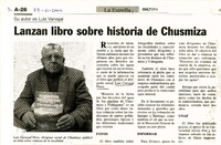 Lanzan libro sobre historia de Chusmiza.  [artículo]