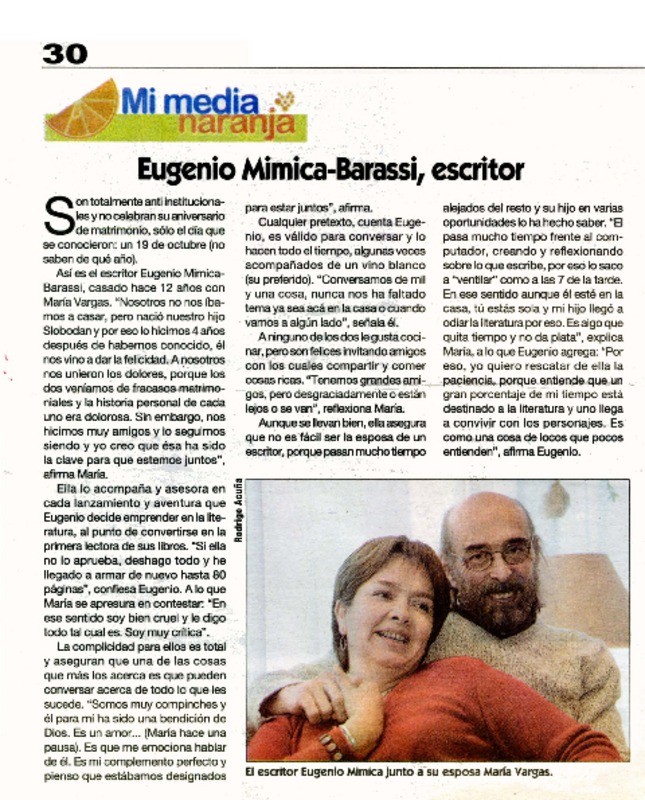 Eugenio Mimica-Barassi, escritor  [artículo]