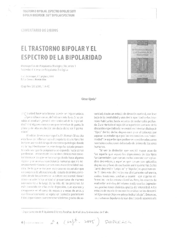 El trastorno bipolar y el espectro de la bipolaridad  [artículo] César Ojeda.