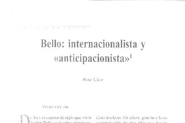 Bello: Internacionalista y "anticipacionista"  [artículo] Rose Cave.