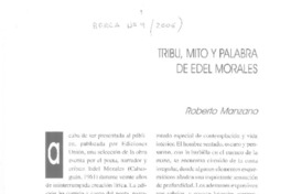 Tribu, mito y palabra de Edel Morales  [artículo] Roberto Manzano.