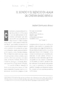 El sonido y el silencio en Alalia de Cristián Basso Benelli  [artículo] Isabel Sanhueza Bravo.