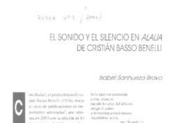 El sonido y el silencio en Alalia de Cristián Basso Benelli  [artículo] Isabel Sanhueza Bravo.