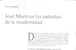 José Martí en las entrañas de la modernidad  [artículo] José Gomáriz.