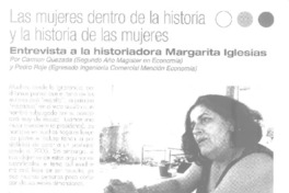 Las mujeres dentro de la historia y la historia dentro de las mujeres (entrevista)  [artículo] Carmen Quezada y Pedro Roje.