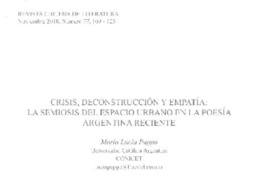 Crisis, deconstrucción y empatía  [artículo] María Luisa Puppo.