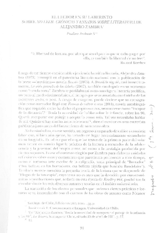 El lector en su laberinto  [artículo] Paulina Andrade S.