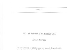 Notas sobre una herencia  [artículo] Álvaro Enrique.