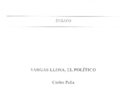 Vargas Llosa, el político  [artículo] Carlos Peña.