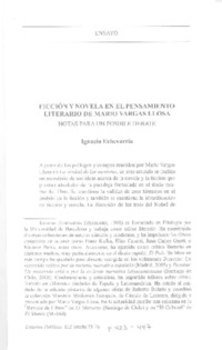 Ficción y novela en el pensamiento literario de Mario Vargas Llosa  [artículo] Ignacio Echevarría.