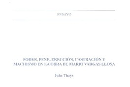 Poder, pene, erección, castración y machismo en la obra de Mario Vargas Llosa  [artículo] Iván Thays.