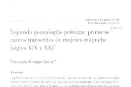 TEjiendo genealogías poéticas  [artículo] Fernanda Moraga García.