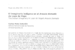 El imaginario indígena en el Arauco domado de Lope de Vega  [artículo] CArlos Mara Induraín.