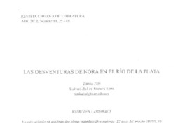 Las desventuras de Nora en el Río de la Plata  [artículo] Tania Diz.