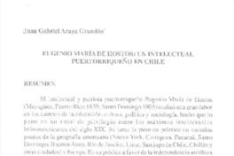 Eugenio María de Hostos  [artículo] Juan Gabriel Araya GRandón.