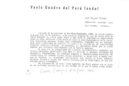 Vasto cuadro del Perú feudal  [artículo] José Miguel Oviedo.