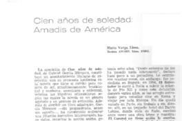 Cien años de soledad: Amadis de América  [artículo] Mario Vargas Llosa.