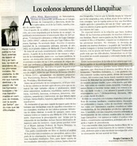 Los colonos alemanes del Llanquihue  [artículo]Sergio Carrasco D.