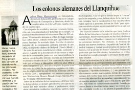 Los colonos alemanes del Llanquihue  [artículo]Sergio Carrasco D.