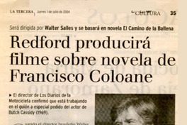 Redford producirá filme sobre novela de Francisco Coloane.  [artículo]
