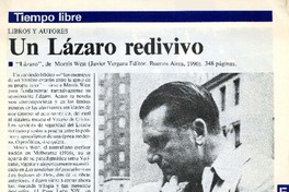 Un Lázaro redivivo  [artículo] Jaime Quezada E.