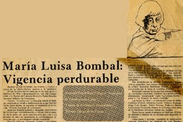 María Luisa Bombal: vigencia perdurable.  [artículo]