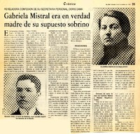 Gabriela Mistral era en verdad madre de su supuesto sobrino Reveladora confesión de su secretaria personal, Doris Dana [artículo] :