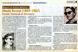 Marta Brunet (1897-1967). Premio Nacional de Literatura  [artículo]